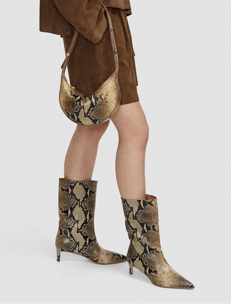 Tiana Snake Leather Short Boots