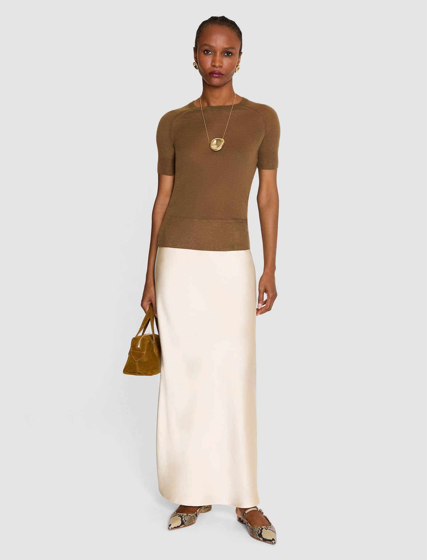 Isaak Long Silk Satin Skirt