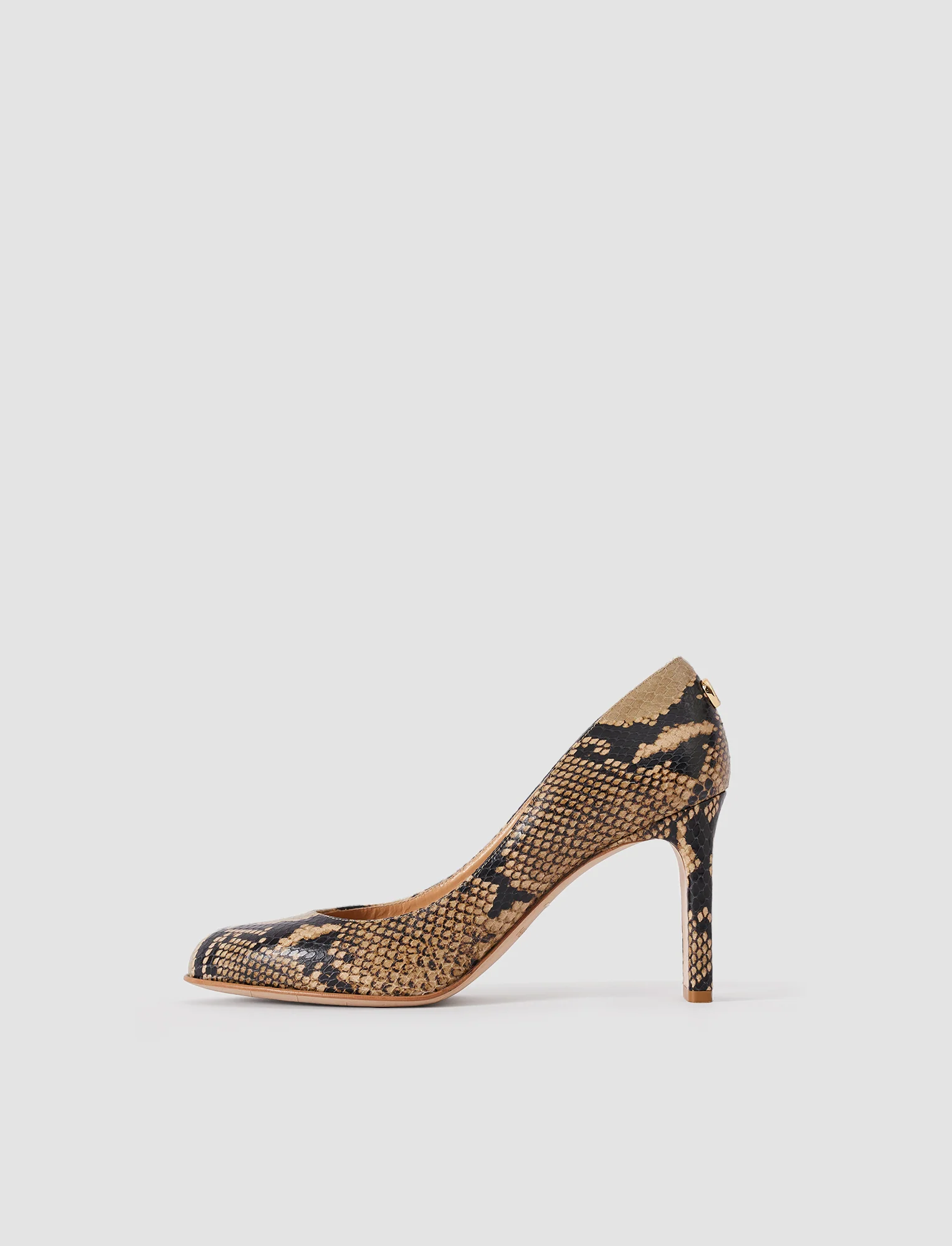 Alette Snake Print Leather Heeled Pumps