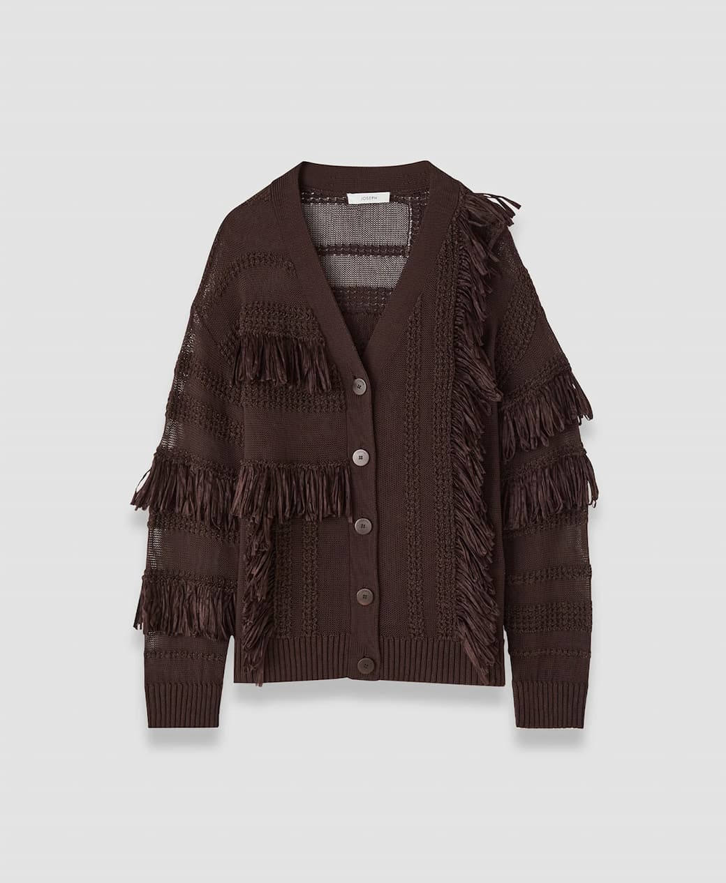 Musa Cotton Raffia Fringe Cardigan