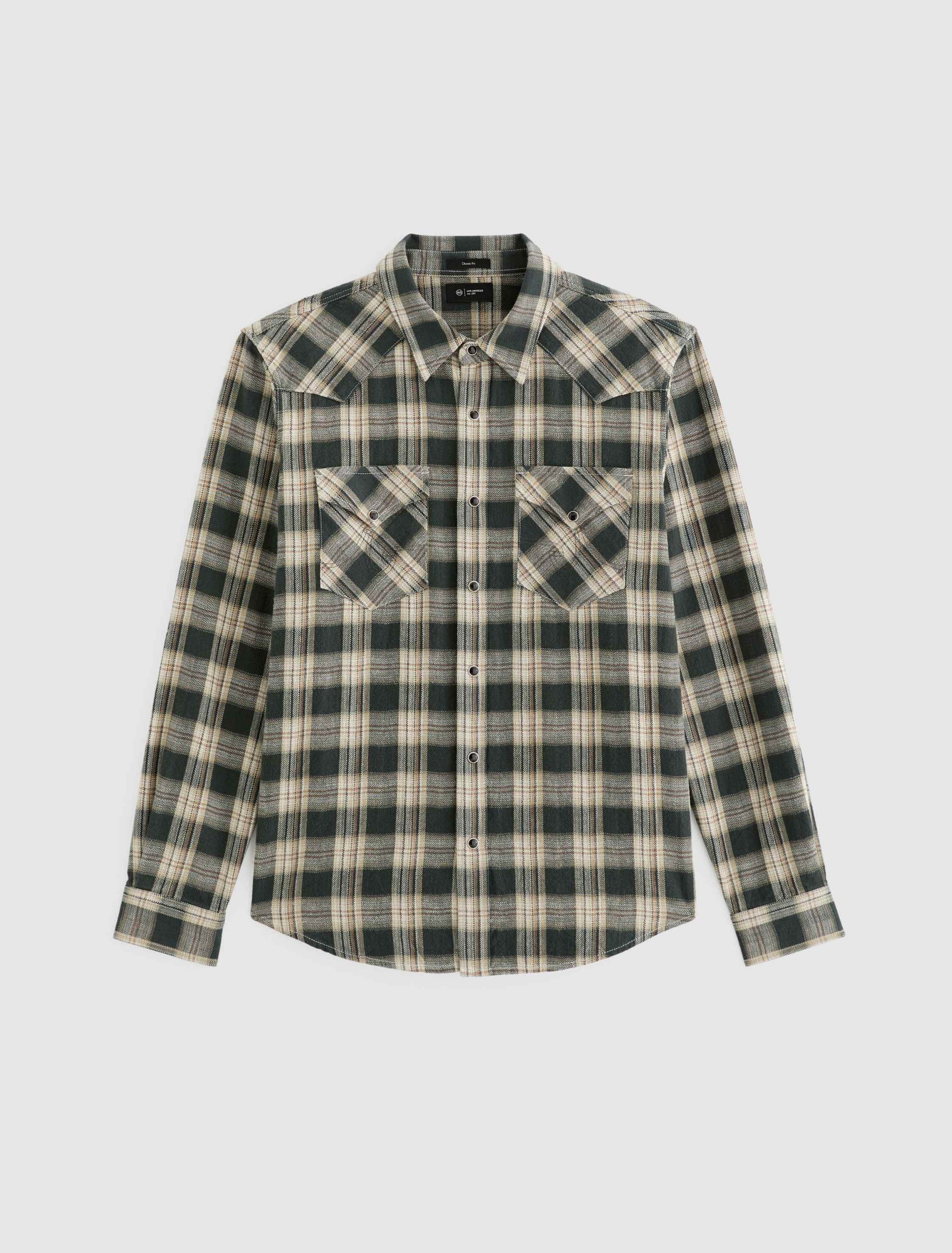 Huston Western Shirt in Charcoal Grey Multi