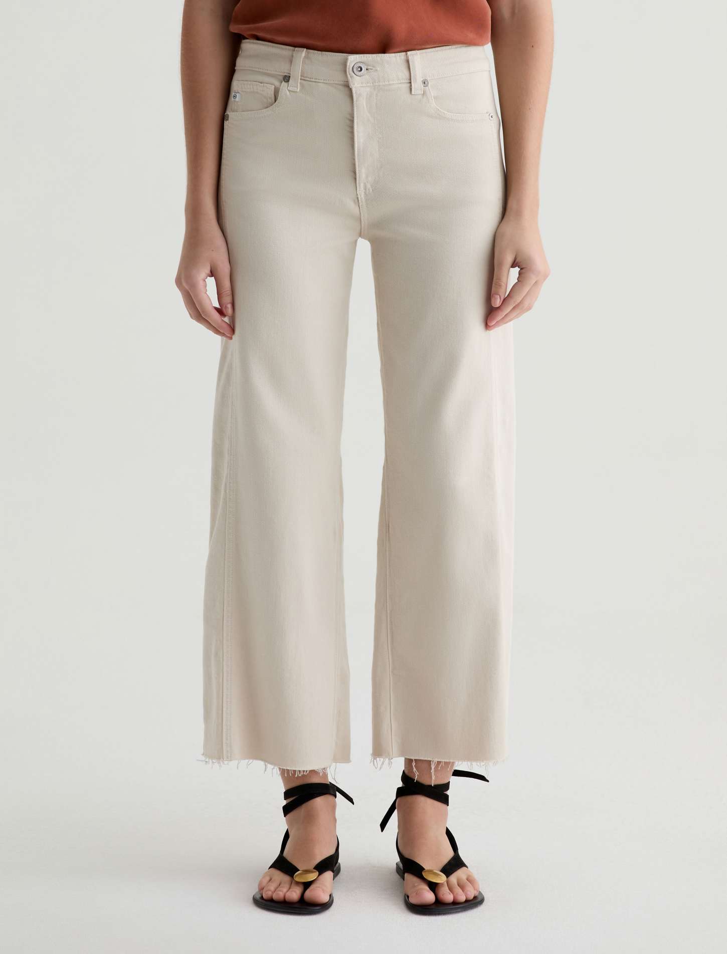 Saige Wide Leg Crop With Panel