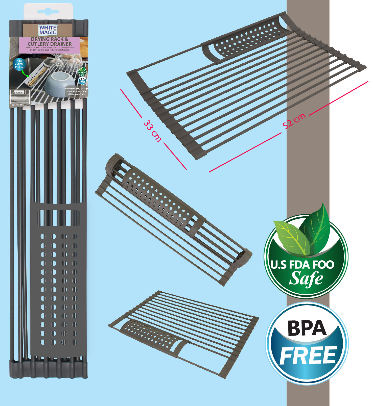 New Product Alert Drying Rack & Cutlery Drainer White Magic