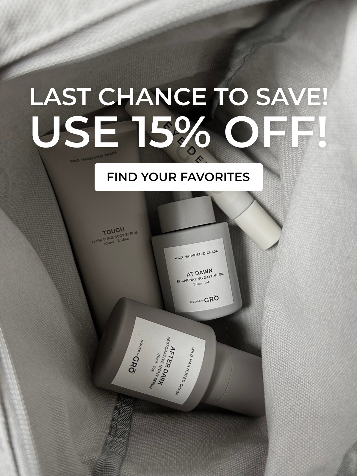 Last chance to use 15% off