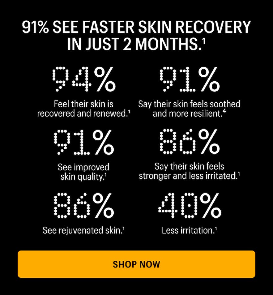 91% SEE FASTER SKIN RECOVERY IN JUST 2 MONTHS - Shop Now 