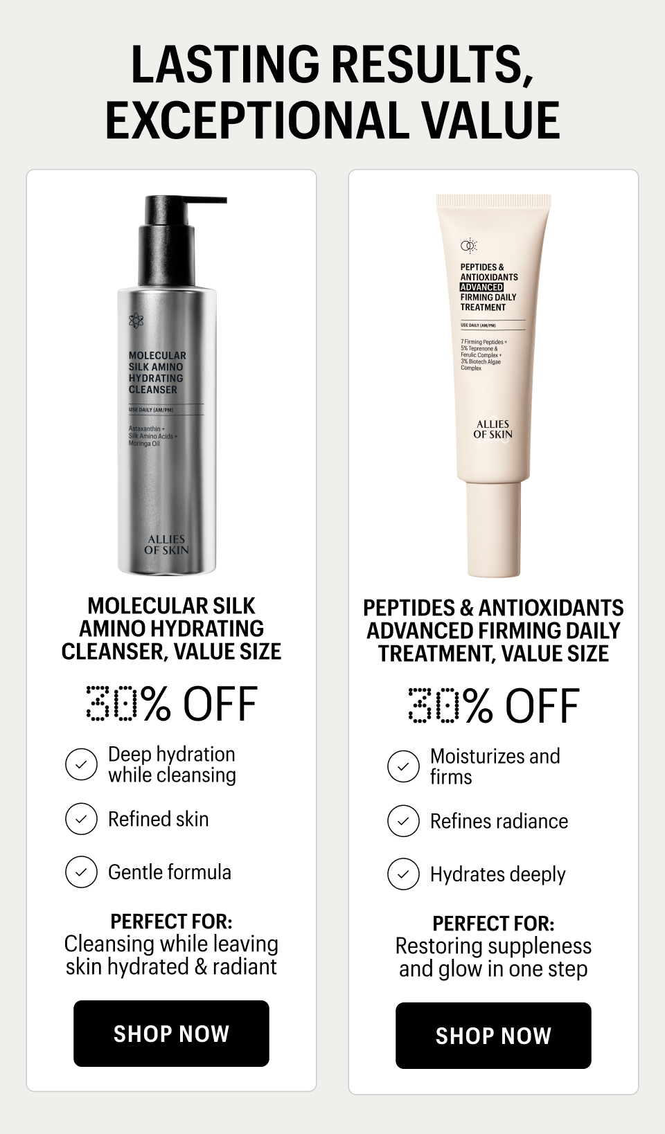 SHOP VALUE SIZES FOR 30% OFF - Shop Now