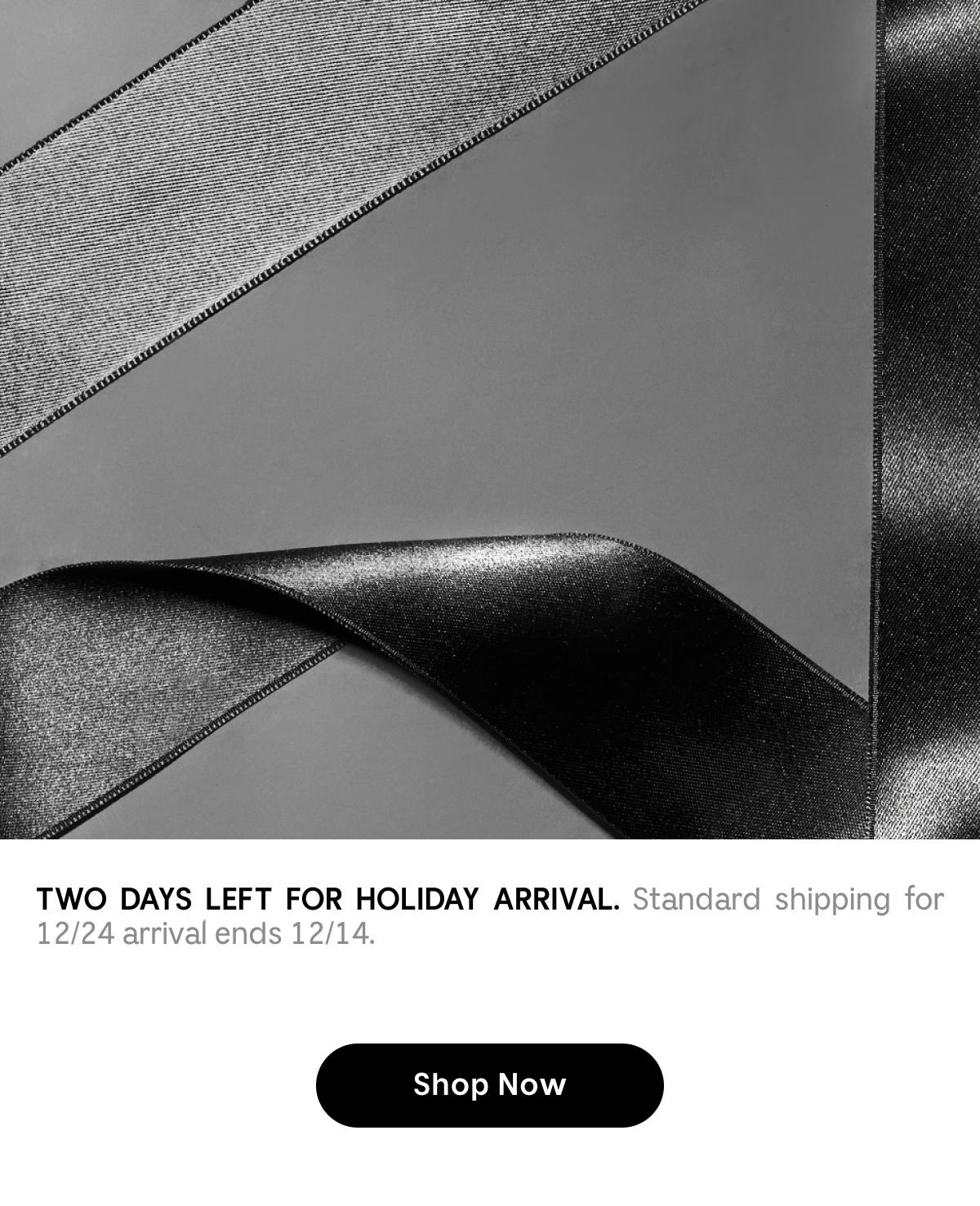 TWO DAYS LEFT FOR HOLIDAY ARRIVAL. Standard shipping for 12/24 arrival ends 12/14.