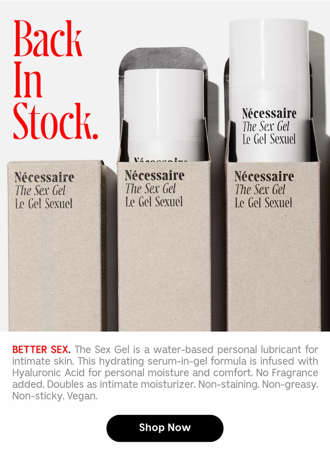Back In Stock. A Water-based personal lubricant.