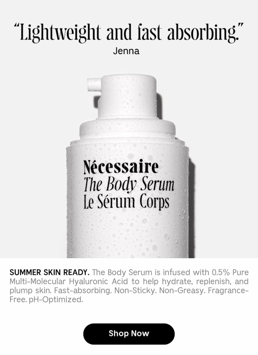 "Lightweight and fast absorbing"