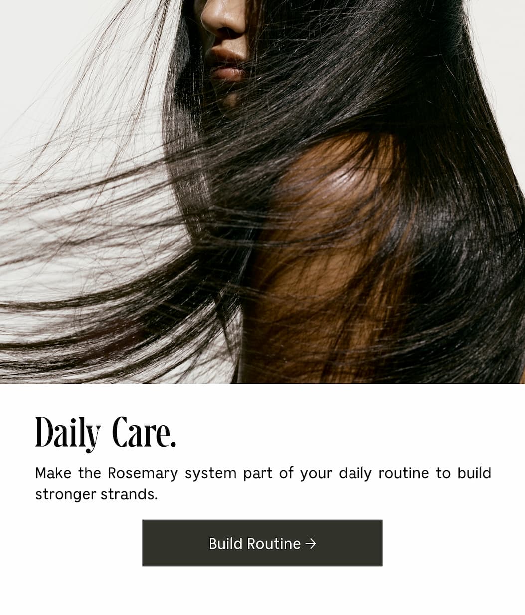 Daily Care. Make the Rosemary system part of your daily routine to build stronger strands. Build Routine