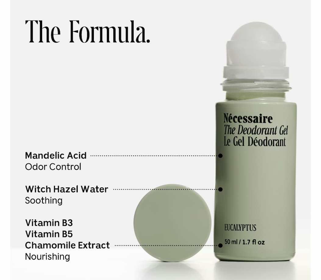 The Formula. Mandelic Acid Odor Control Witch Hazel Water Soothing Vitamin B3 Vitamin B5 Chamomile Extract Nourishing