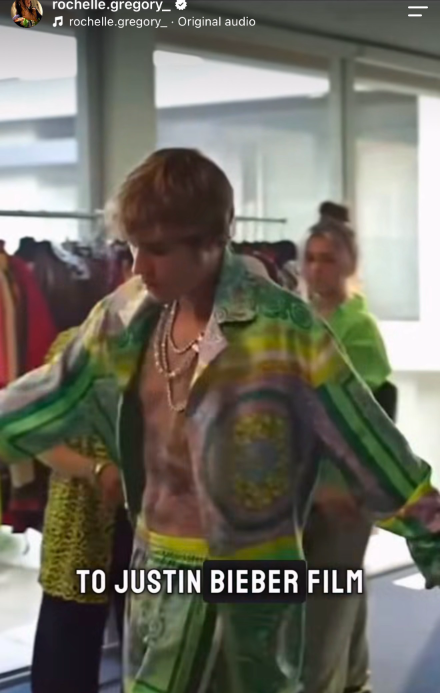 Justin Bieber on set, styled with Rocky Rafaela
