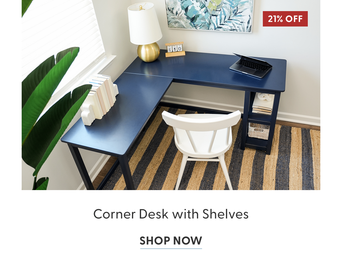 Corner Desk with Shelves