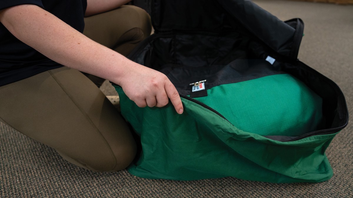 Folding a clean turnout blanket