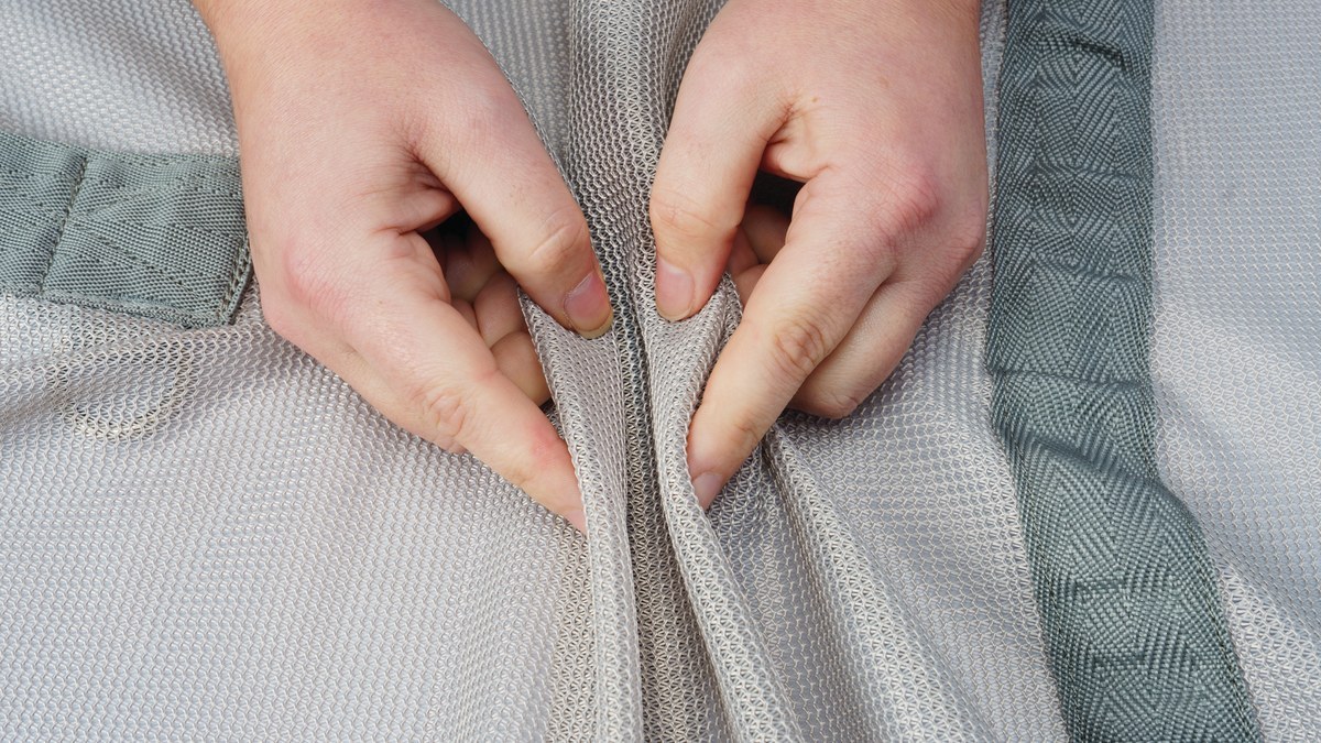 Close-up of Soft Interlock mesh fabric