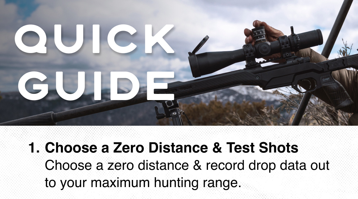 Choose a zero distance & shoot your test shots.