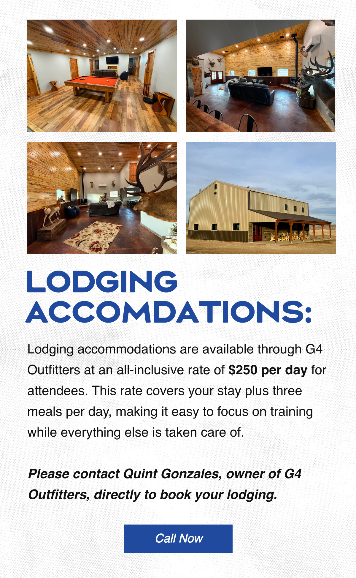 Book your lodging now!