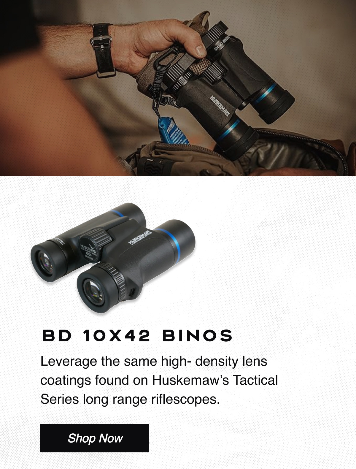 Take a closer look at our BD 10x42 binoculars.