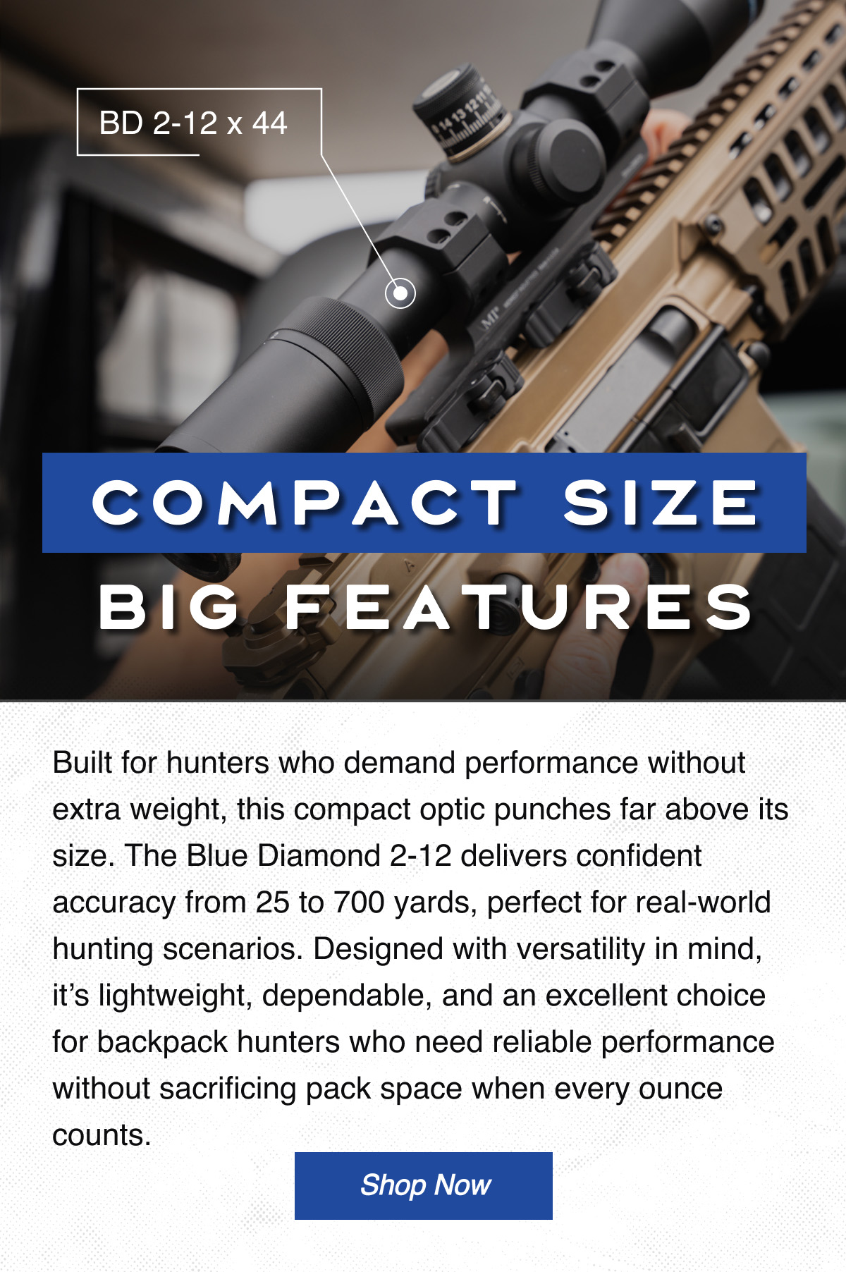 Shop the BD 2-12x44 scope
