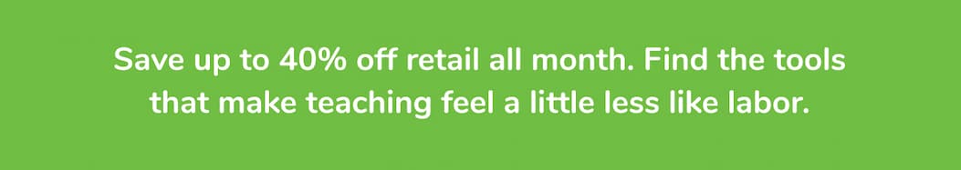 Save up to 40% off retail all month