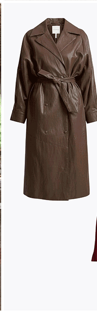 Dolman Sleeve Faux-Ever Leather™ Trench Coat