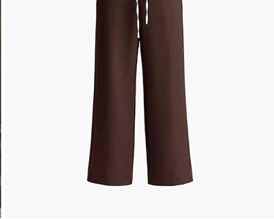 Layered Waistband Wide Leg Trouser