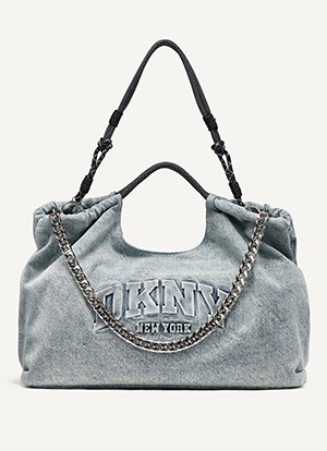 MABEL DENIM LARGE LOGO TOTE