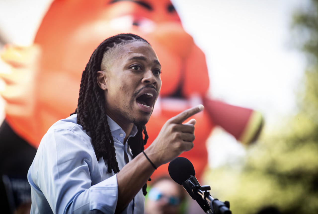 Malcolm Kenyatta speaking on the road