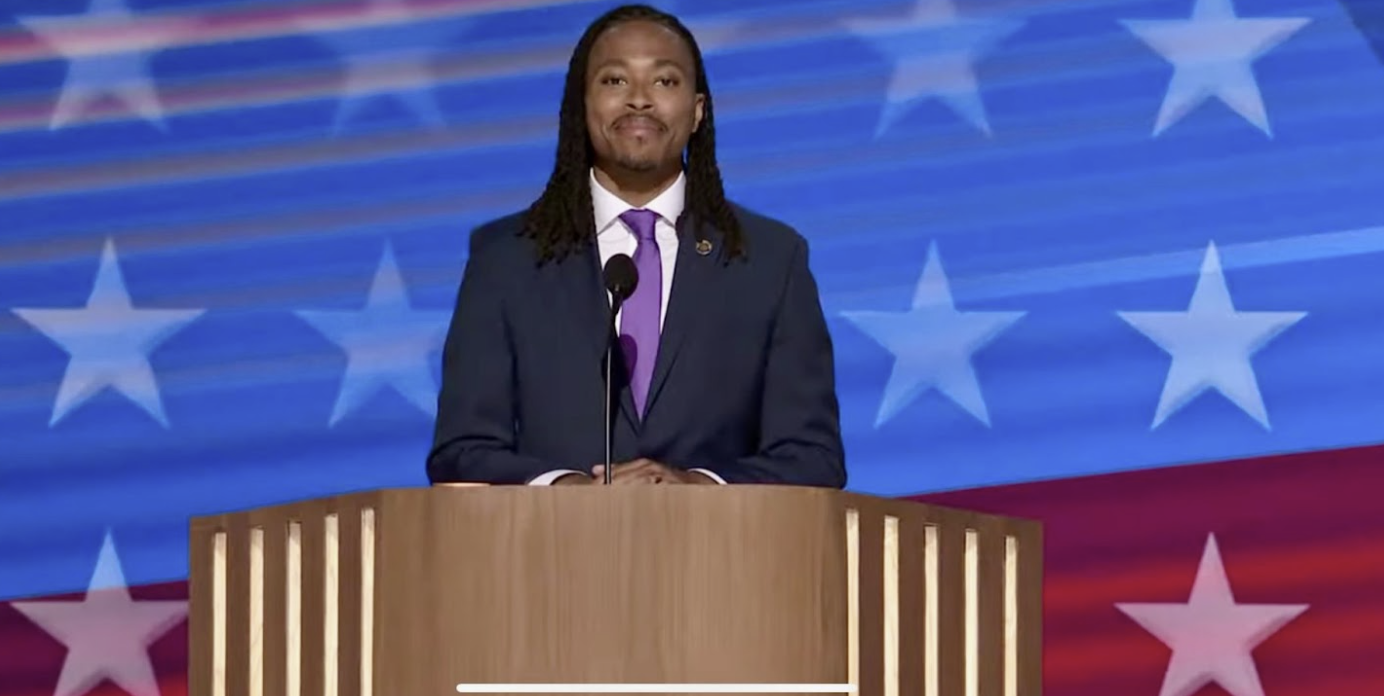 Malcolm Kenyatta speaking at the Democratic National Convention (DNC) in Chicago, Illinois