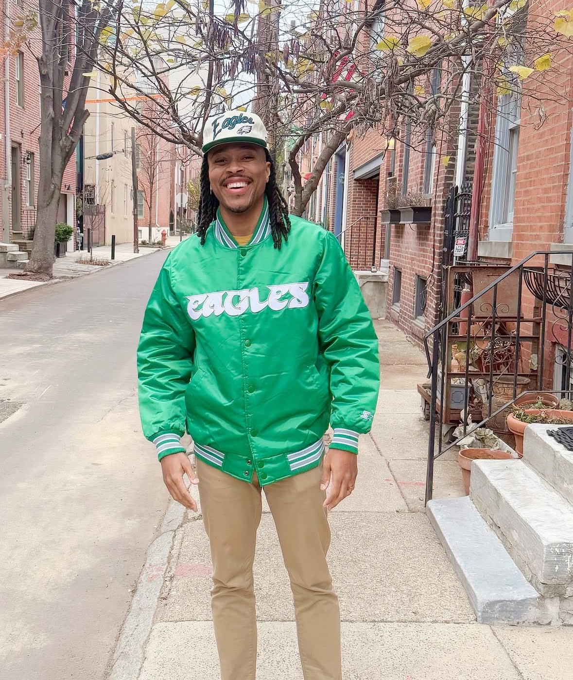Malcolm Kenyatta in Philly Eagles Gear