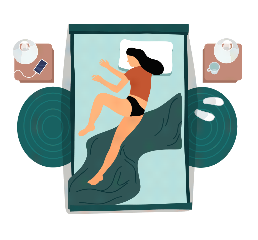 100-night, risk-free trial mattress animation