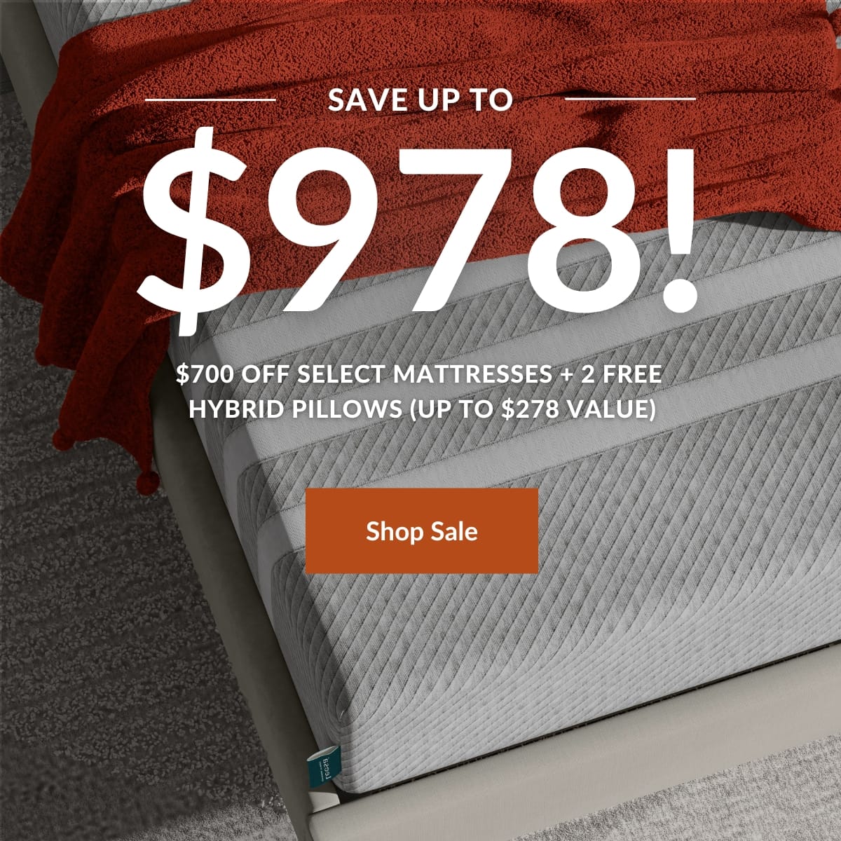 Save up to $978 on select mattresses
