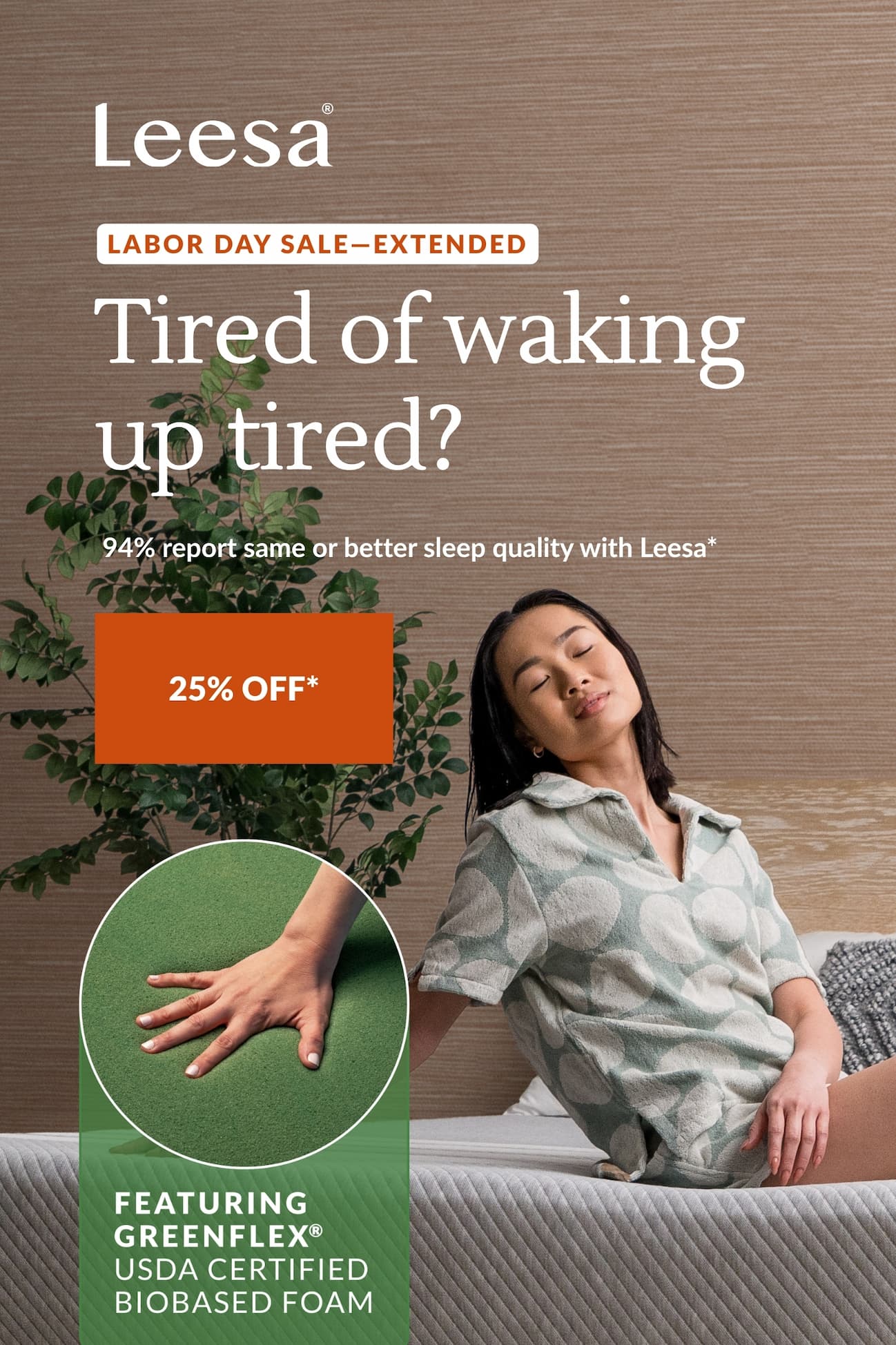 Leesa® -- Tired of waking up tired?