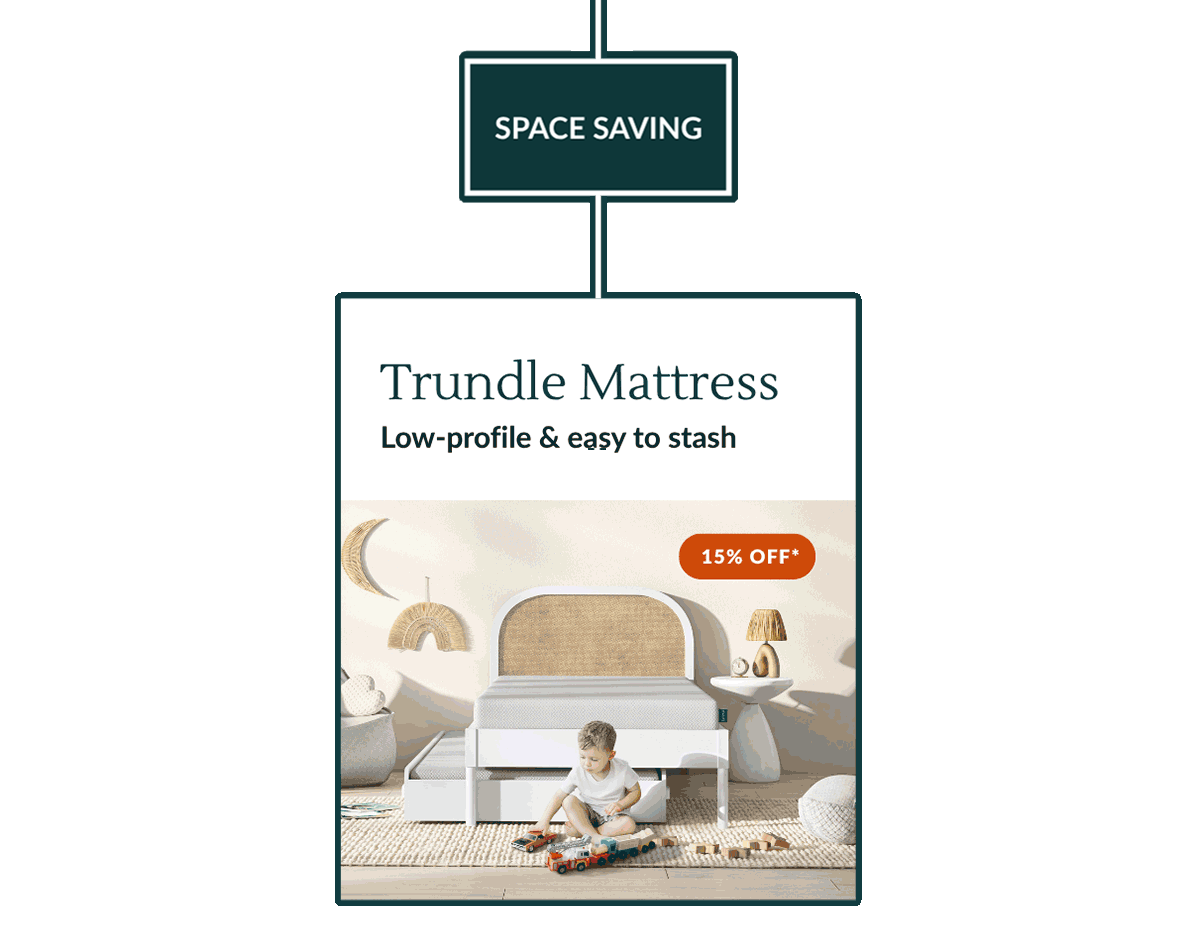Trundle Mattress -- Low-profile & easy to stash -- 15% OFF*