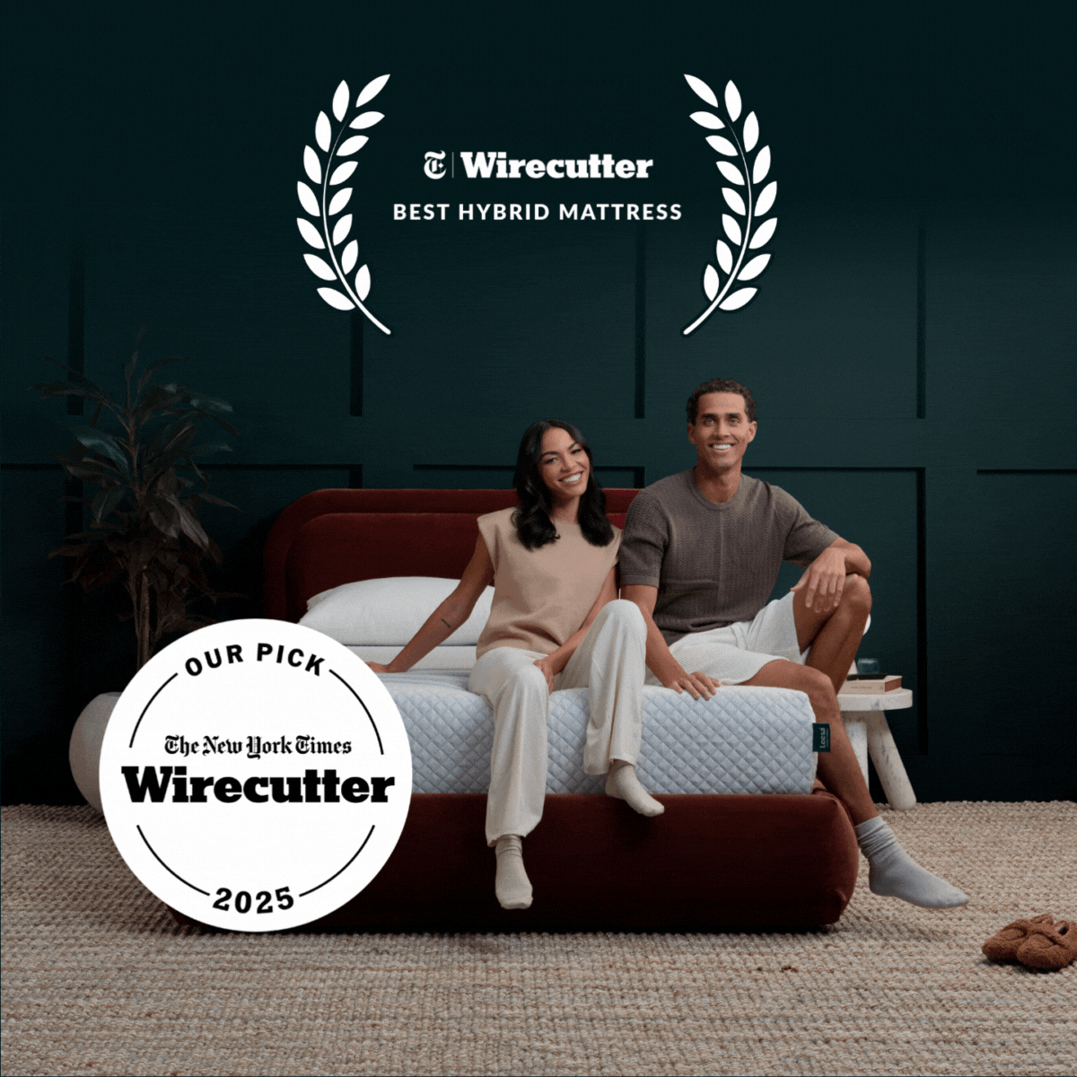 Up to $1,000 off* the Sapira, Wirecutter’s pick for Best Hybrid Mattress six-years running