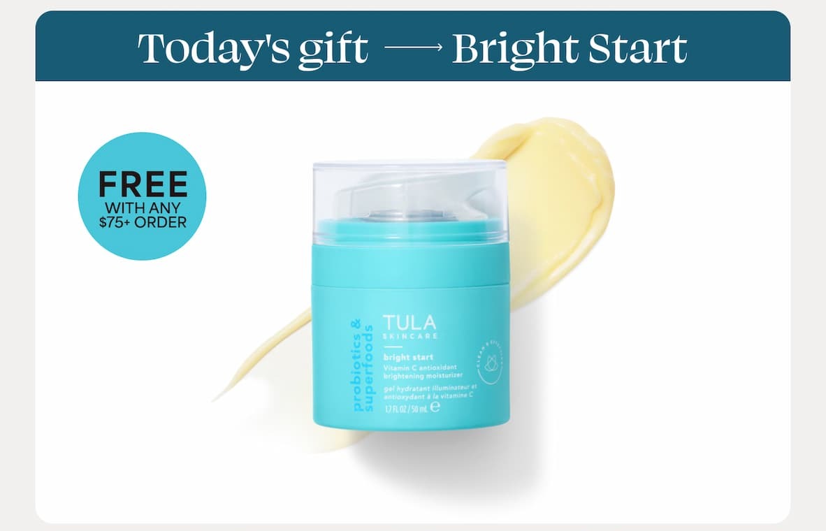  FREE WITH ANY $75+ ORDER.