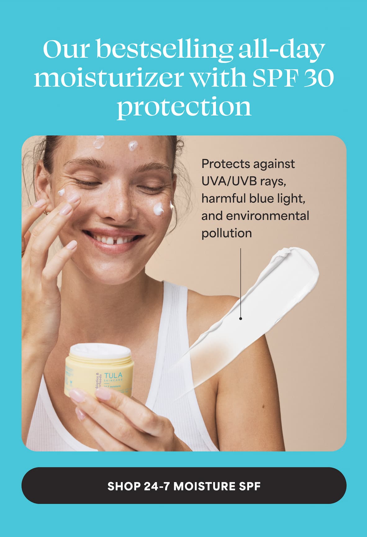 an image of a woman applying her face with a moister