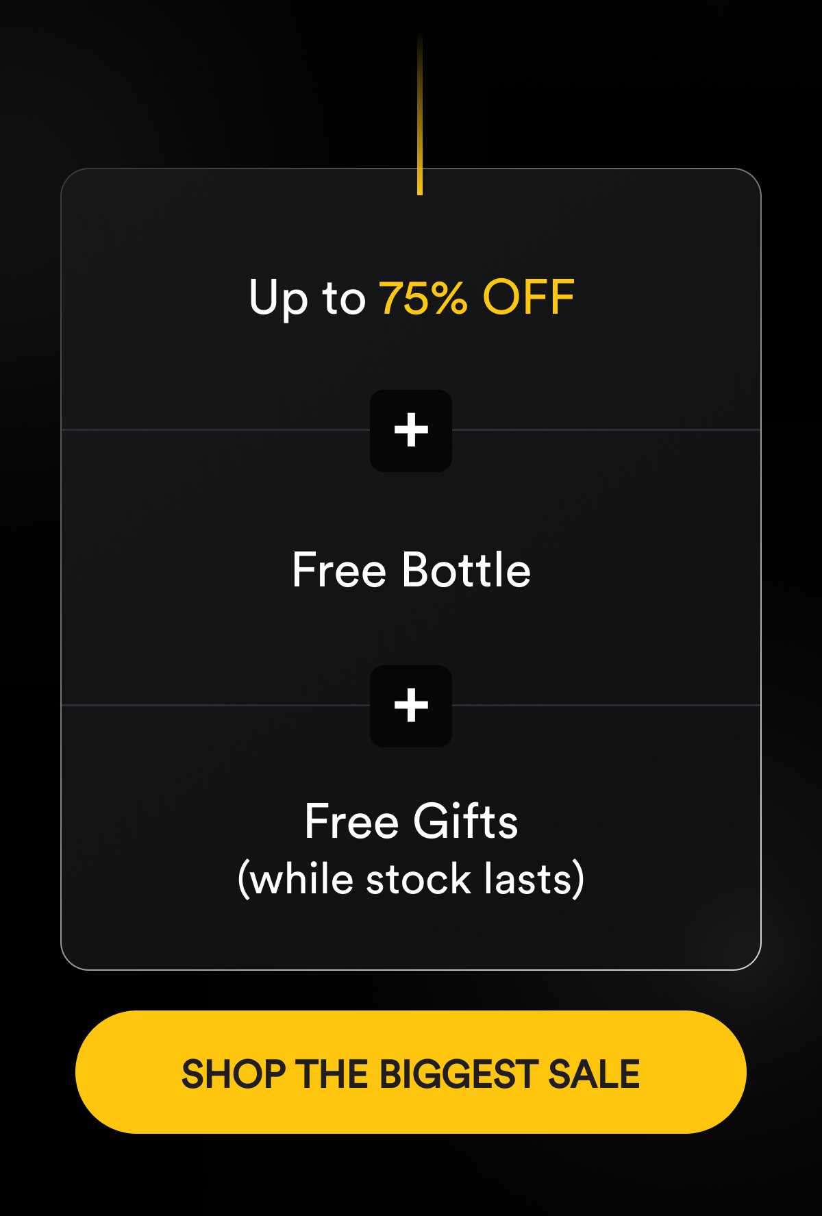 Up to 75% off + free bottle + free gifts (while stock lasts). Shop the biggest sale.