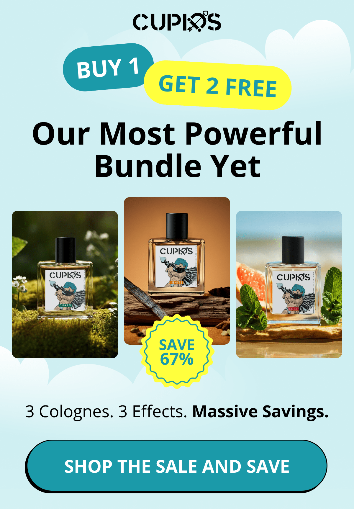 Cupids. Buy 1, Get 2 FREE Pheromone Cologne Bundle