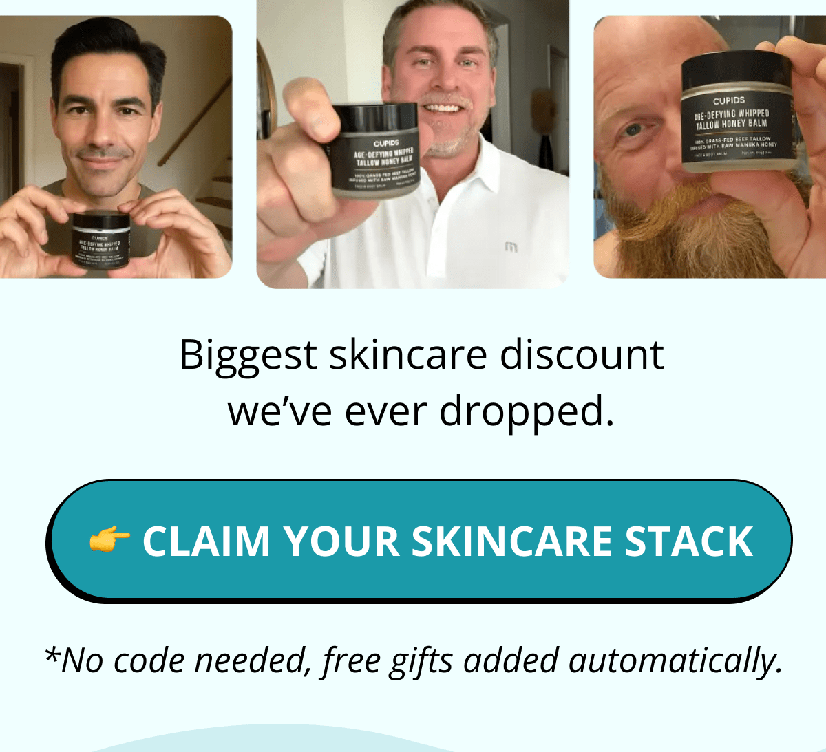 Biggest skincare discount we've ever dropped. 👉 Claim Your Skincare Stack  *No code needed, free gifts added automatically.