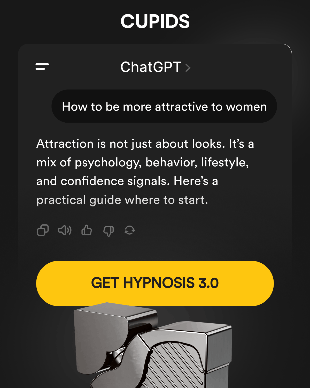 How to be more attractive to women Attraction is not just about looks. It's a mix of psychology, behavior, lifestyle, and confidence signals. Here's a practical guide where to start. Get Hypnosis 3.0