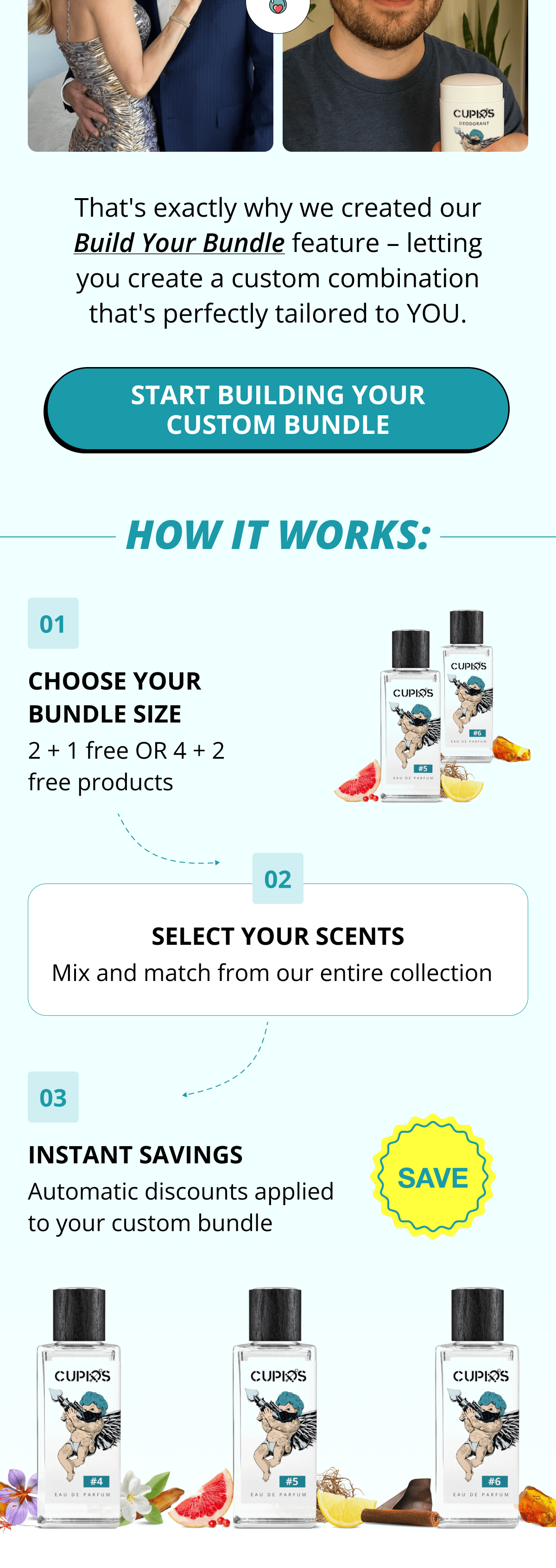 That's exactly why we created our Build Your Bundle feature – letting you create a custom combination that's perfectly tailored to YOU. Start Building Your Custom Bundle How It Works: 01 Choose Your Bundle Size 2 + 1 free OR 4 + 2 free products 02 Select Your Scents Mix and match from our entire collection&nbsp;&nbsp; 03 Instant Savings Automatic discounts applied to your custom bundle