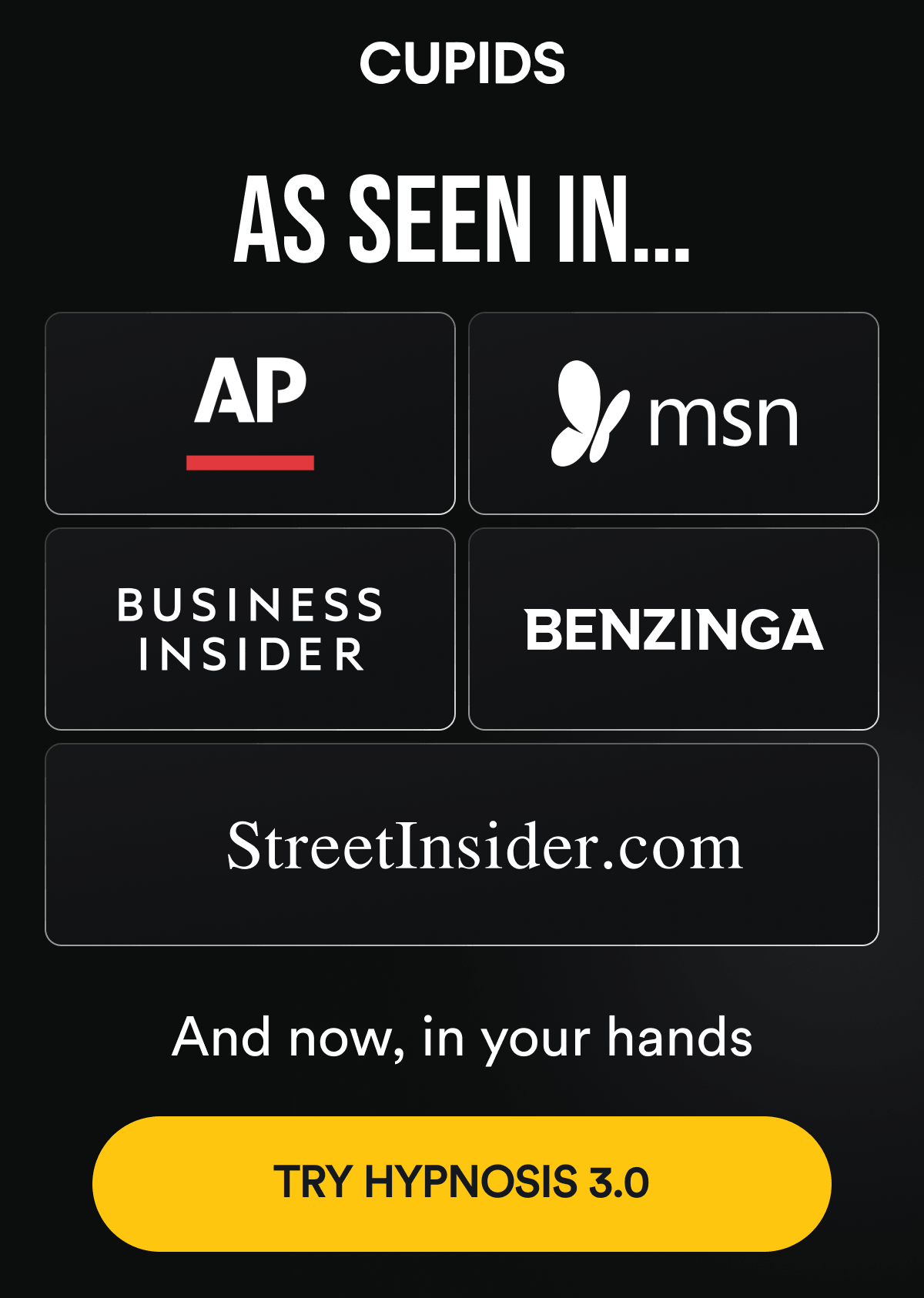 As seen in… And now, in your hands. Try Hypnosis 3.0.