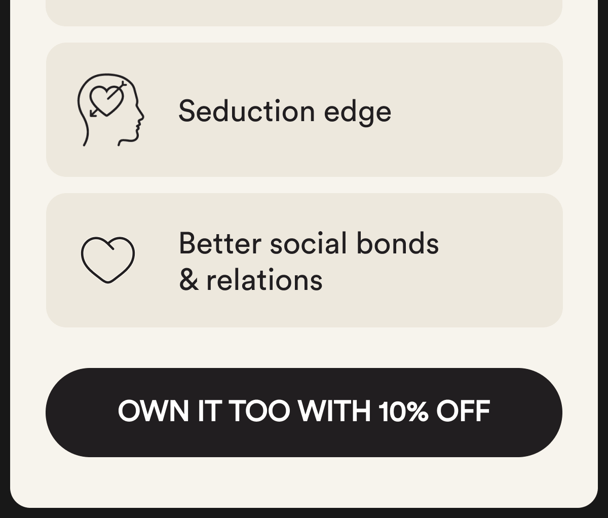Seduction edge  Better social bonds & relations Own it too with 10% off