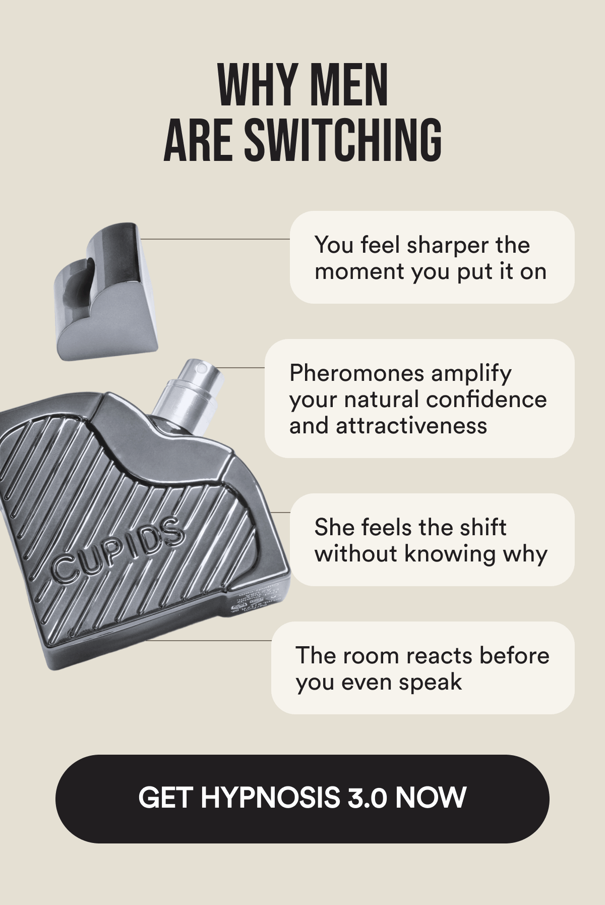 Why men are switching You feel sharper the moment you put it on Pheromones amplify your natural confidence and attractiveness She feels the shift without knowing why The room reacts before you even speak Get Hypnosis 3.0 Now
