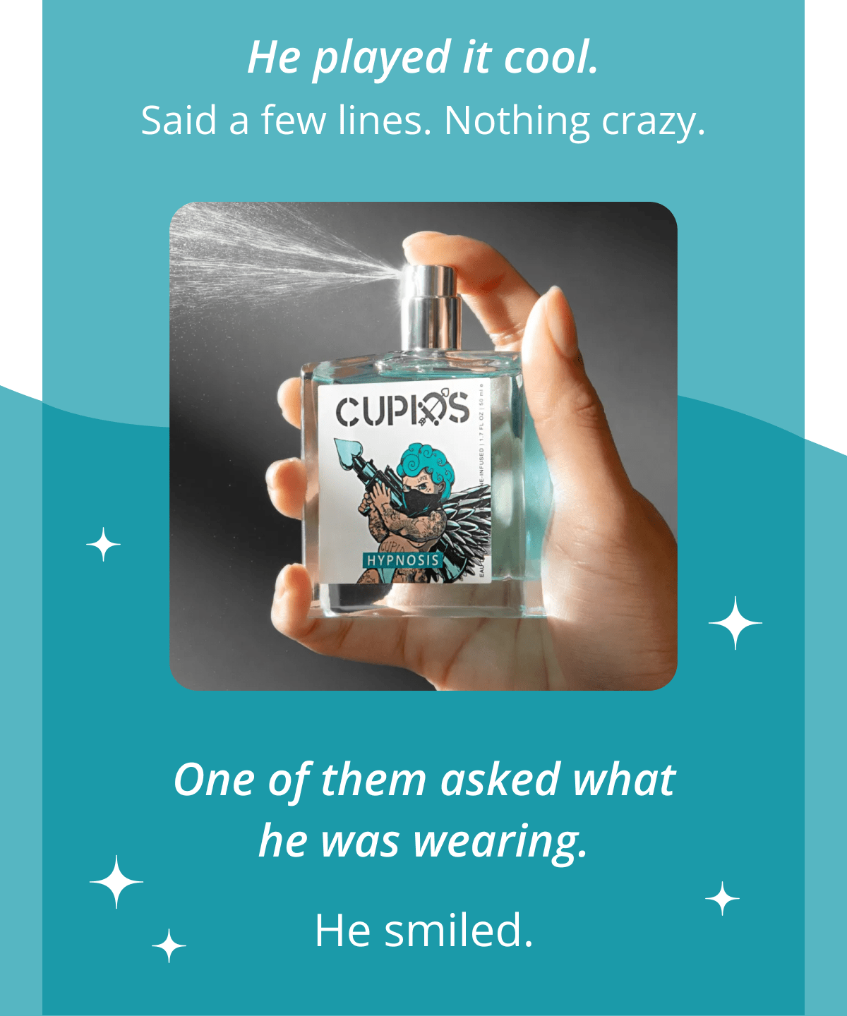 He played it cool. Said a few lines. Nothing crazy. One of them asked what he was wearing. He smiled.