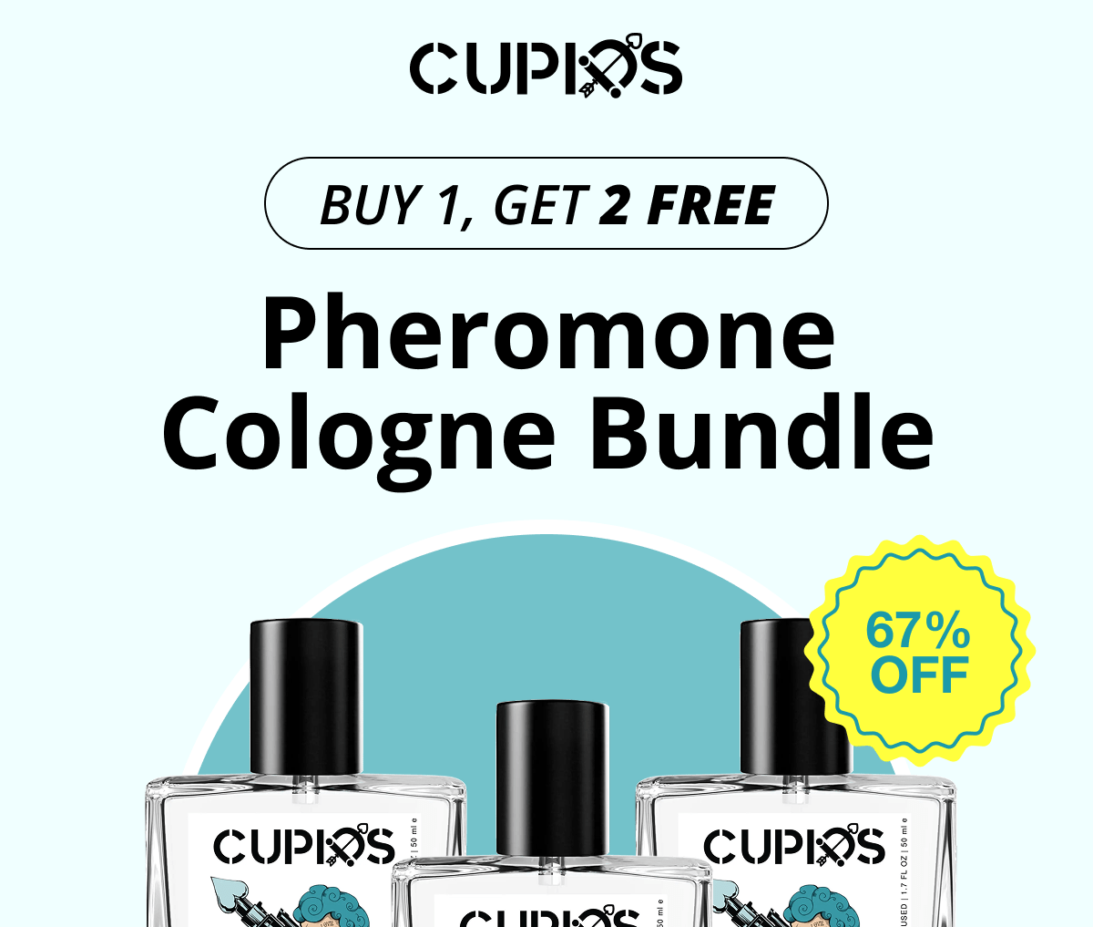 Cupids. Buy 1, Get 2 FREE Pheromone Cologne Bundle
