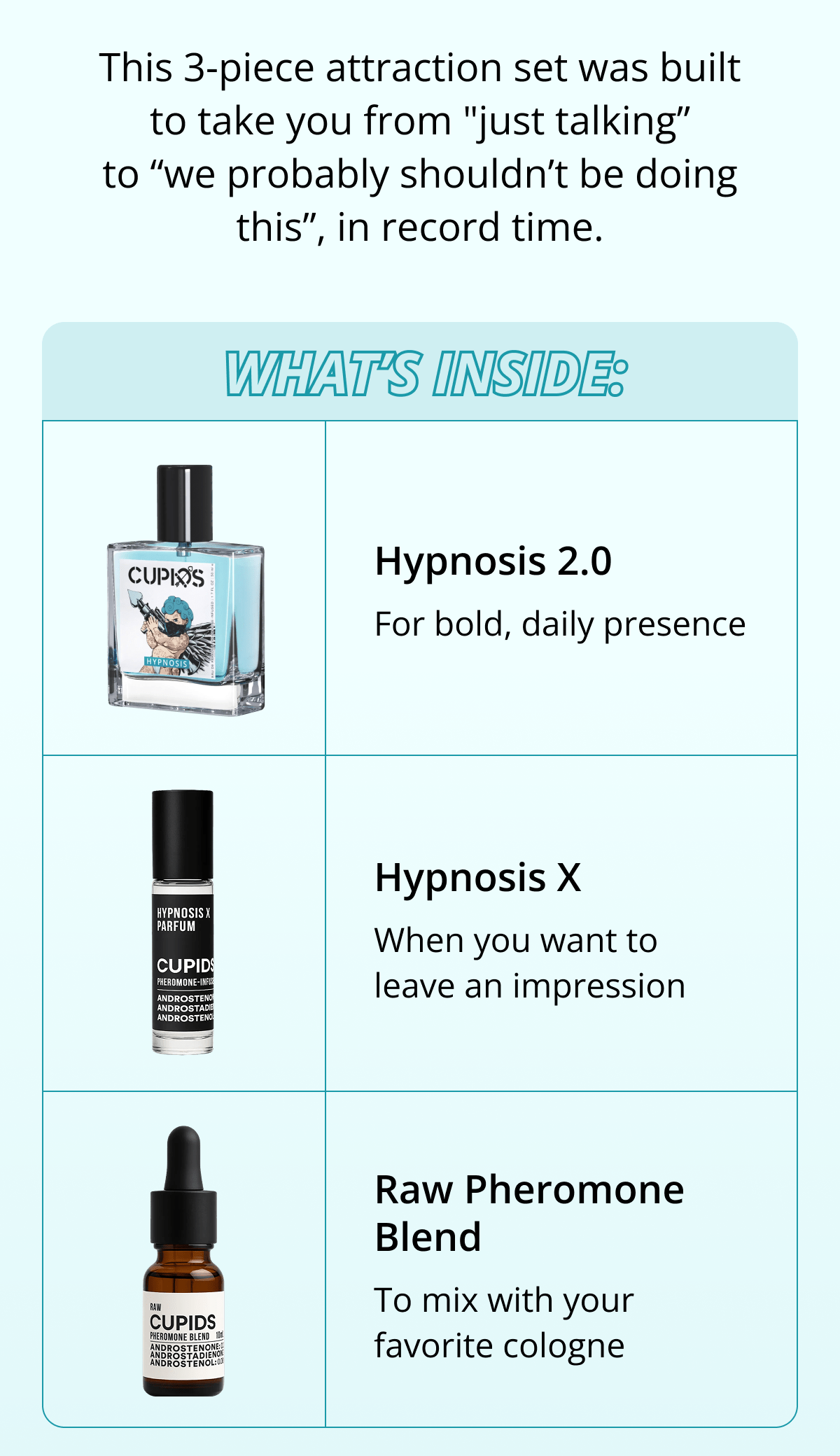 This 3-piece attraction set was built to take you from "just talking