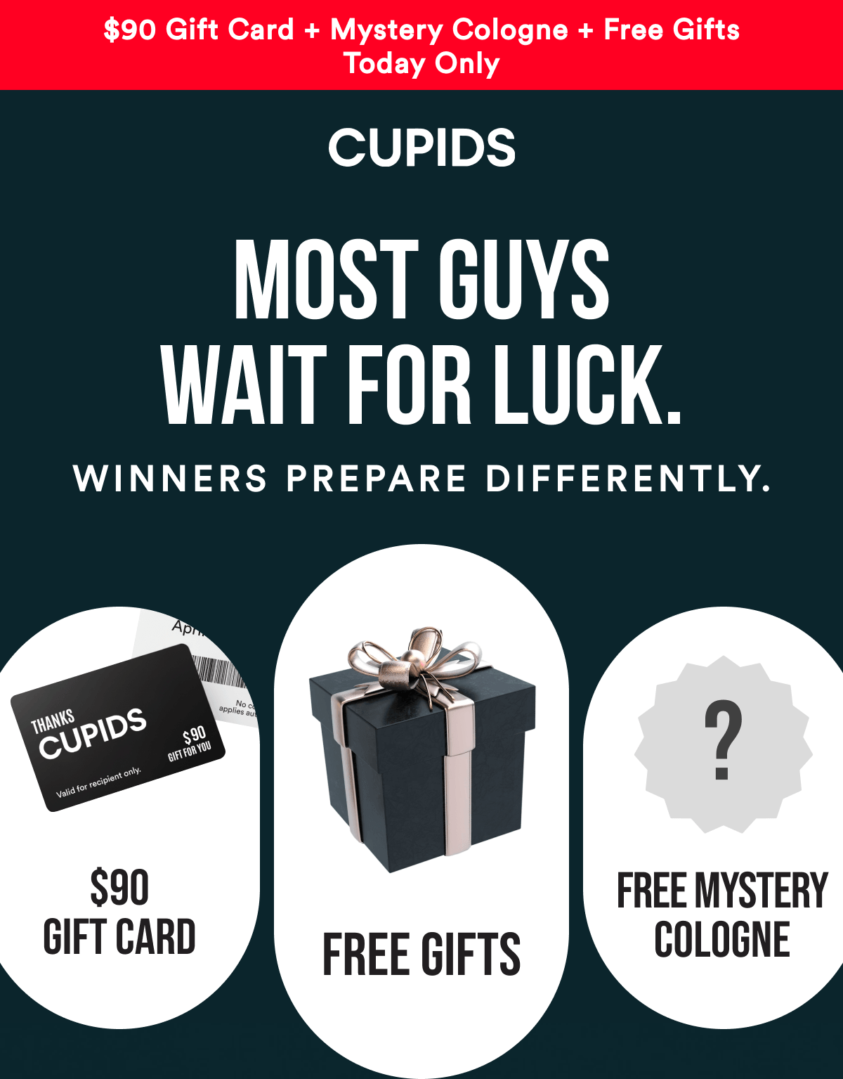 $90 Gift Card + Mystery Cologne + Free Gifts — Today Only - MOST GUYS WAIT FOR LUCK. Winners prepare differently.