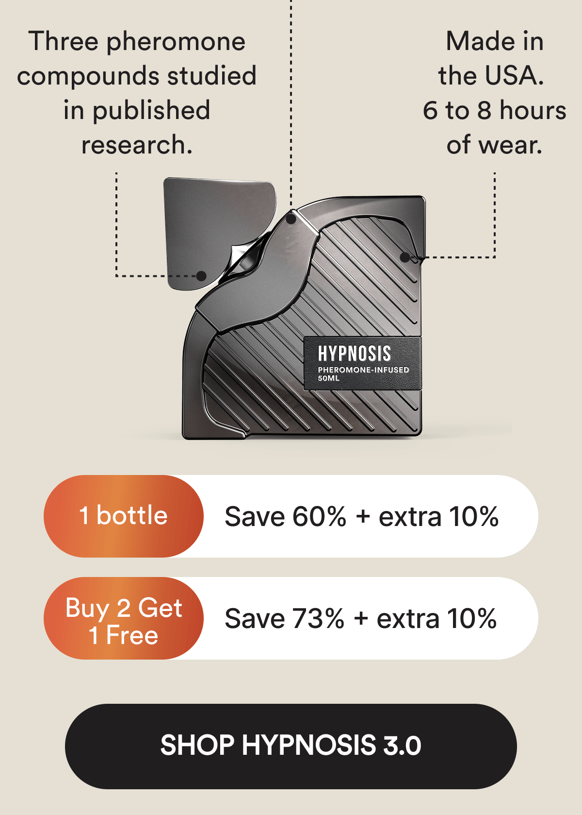 1 bottle — Save 20% + extra 10% Buy 2 Get 1 Free — Save 73% + extra 10% - SHOP HYPNOSIS 3.0